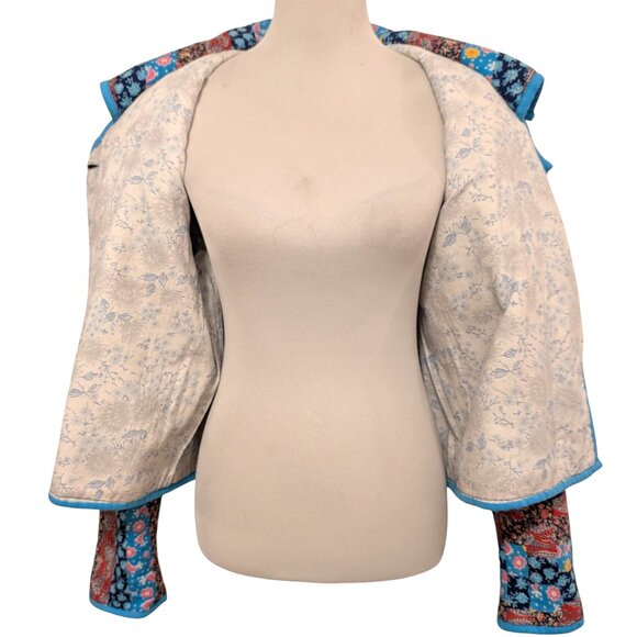 Vintage Handmade? Womens Sz S/M Floral Paisley Patchwork Quilted Cottage Jacket - Picture 5 of 9